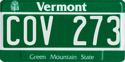 VT license plate COV273