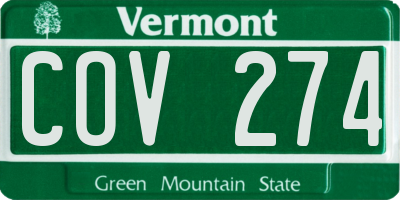 VT license plate COV274