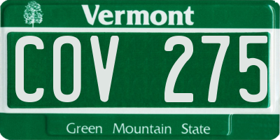 VT license plate COV275