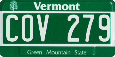 VT license plate COV279