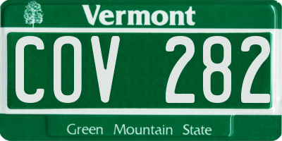 VT license plate COV282