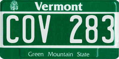 VT license plate COV283
