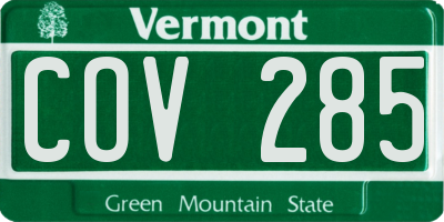 VT license plate COV285