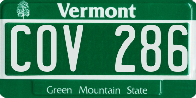 VT license plate COV286