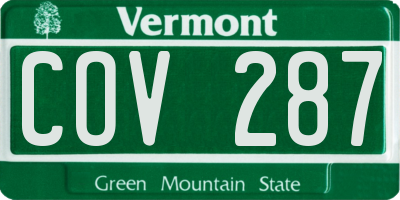VT license plate COV287
