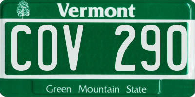 VT license plate COV290