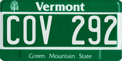 VT license plate COV292