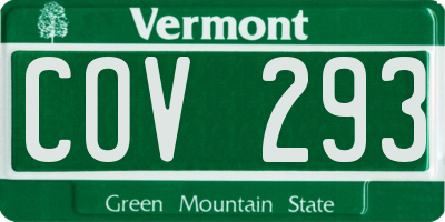 VT license plate COV293
