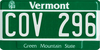 VT license plate COV296