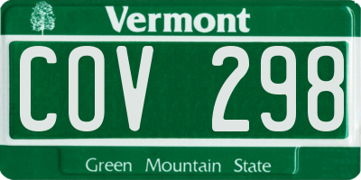 VT license plate COV298