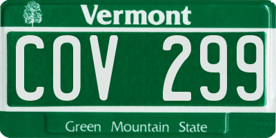 VT license plate COV299