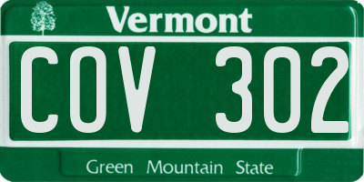 VT license plate COV302