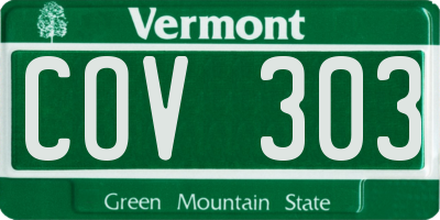 VT license plate COV303