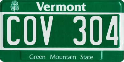 VT license plate COV304