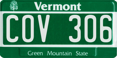 VT license plate COV306