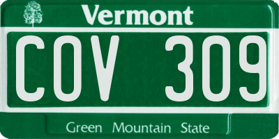 VT license plate COV309