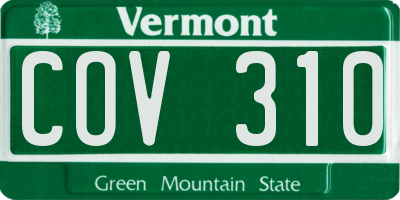 VT license plate COV310