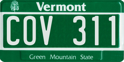 VT license plate COV311