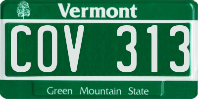 VT license plate COV313