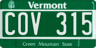 VT license plate COV315