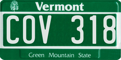 VT license plate COV318