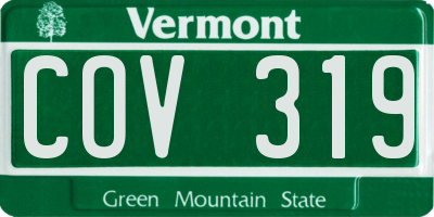 VT license plate COV319