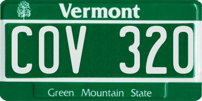 VT license plate COV320