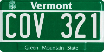 VT license plate COV321