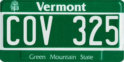 VT license plate COV325