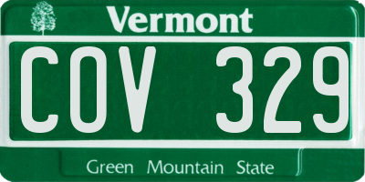 VT license plate COV329
