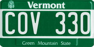 VT license plate COV330