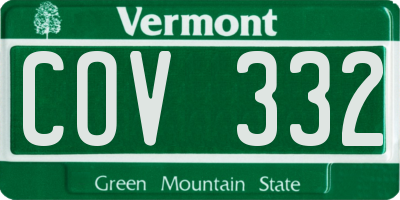 VT license plate COV332