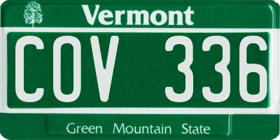 VT license plate COV336