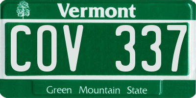 VT license plate COV337