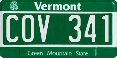 VT license plate COV341