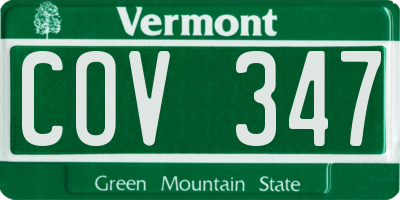 VT license plate COV347