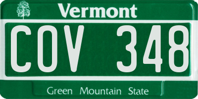 VT license plate COV348