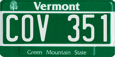 VT license plate COV351