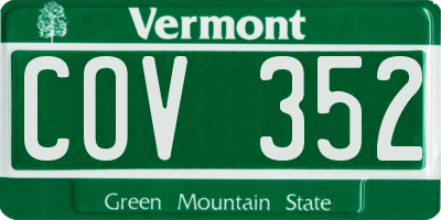 VT license plate COV352