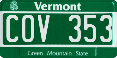 VT license plate COV353