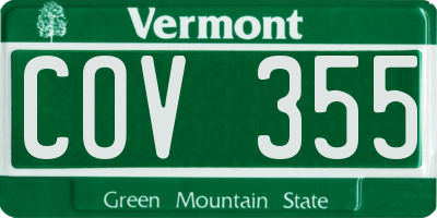 VT license plate COV355
