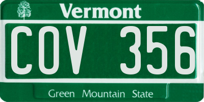 VT license plate COV356