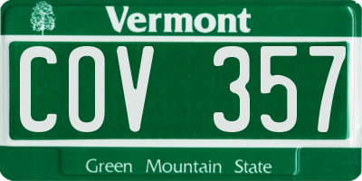 VT license plate COV357