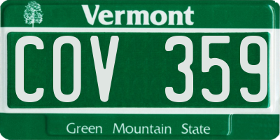 VT license plate COV359