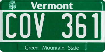 VT license plate COV361