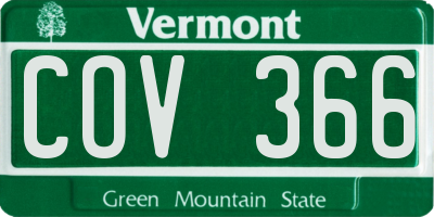 VT license plate COV366