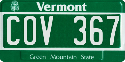 VT license plate COV367