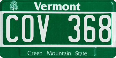 VT license plate COV368