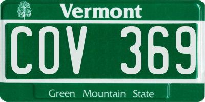VT license plate COV369