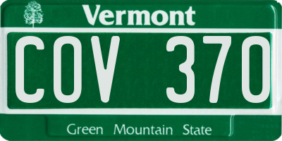 VT license plate COV370